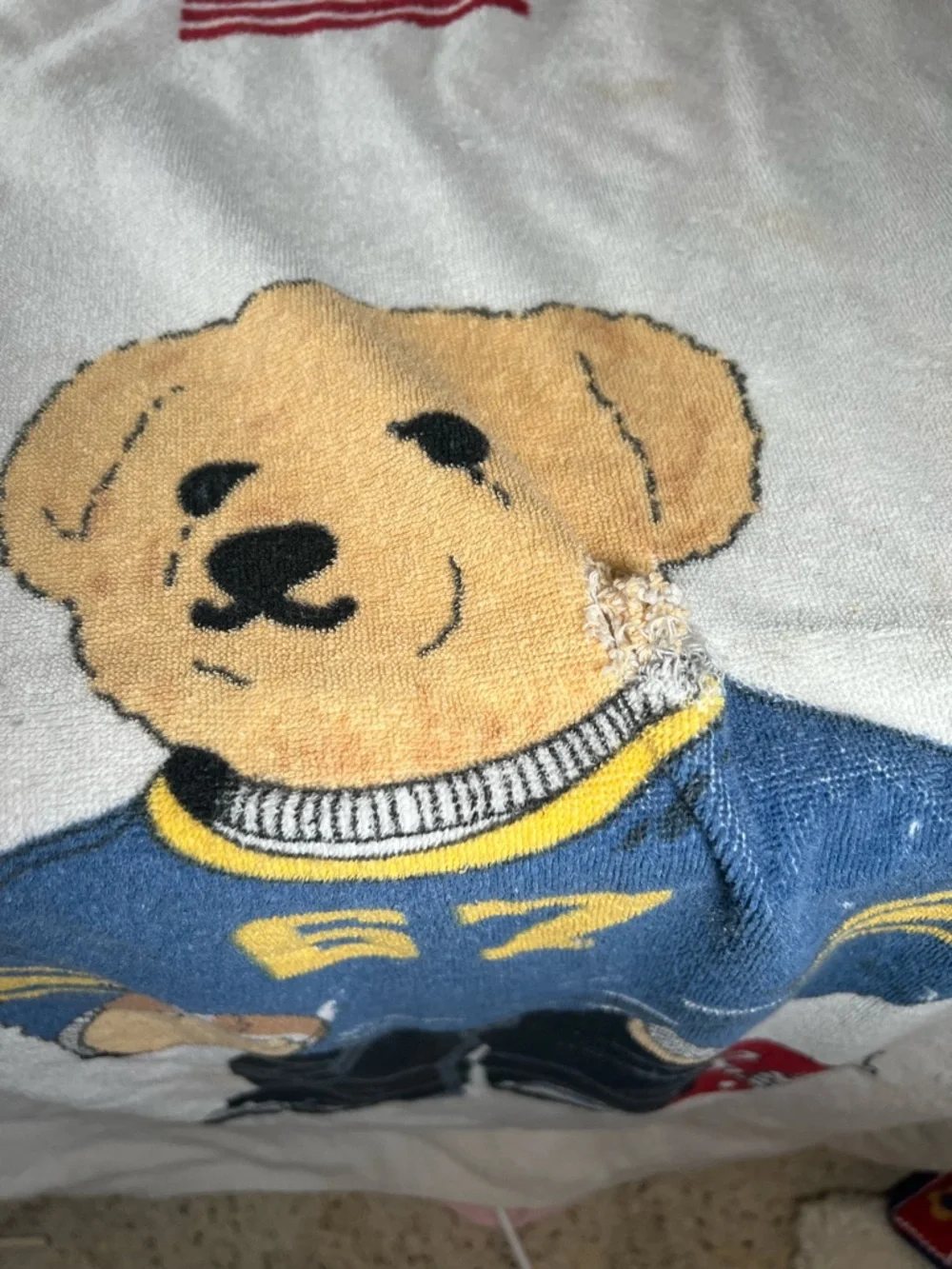 Vintage Ralph Lauren‎ Sport Teddy Bear Graphic Beach Towel